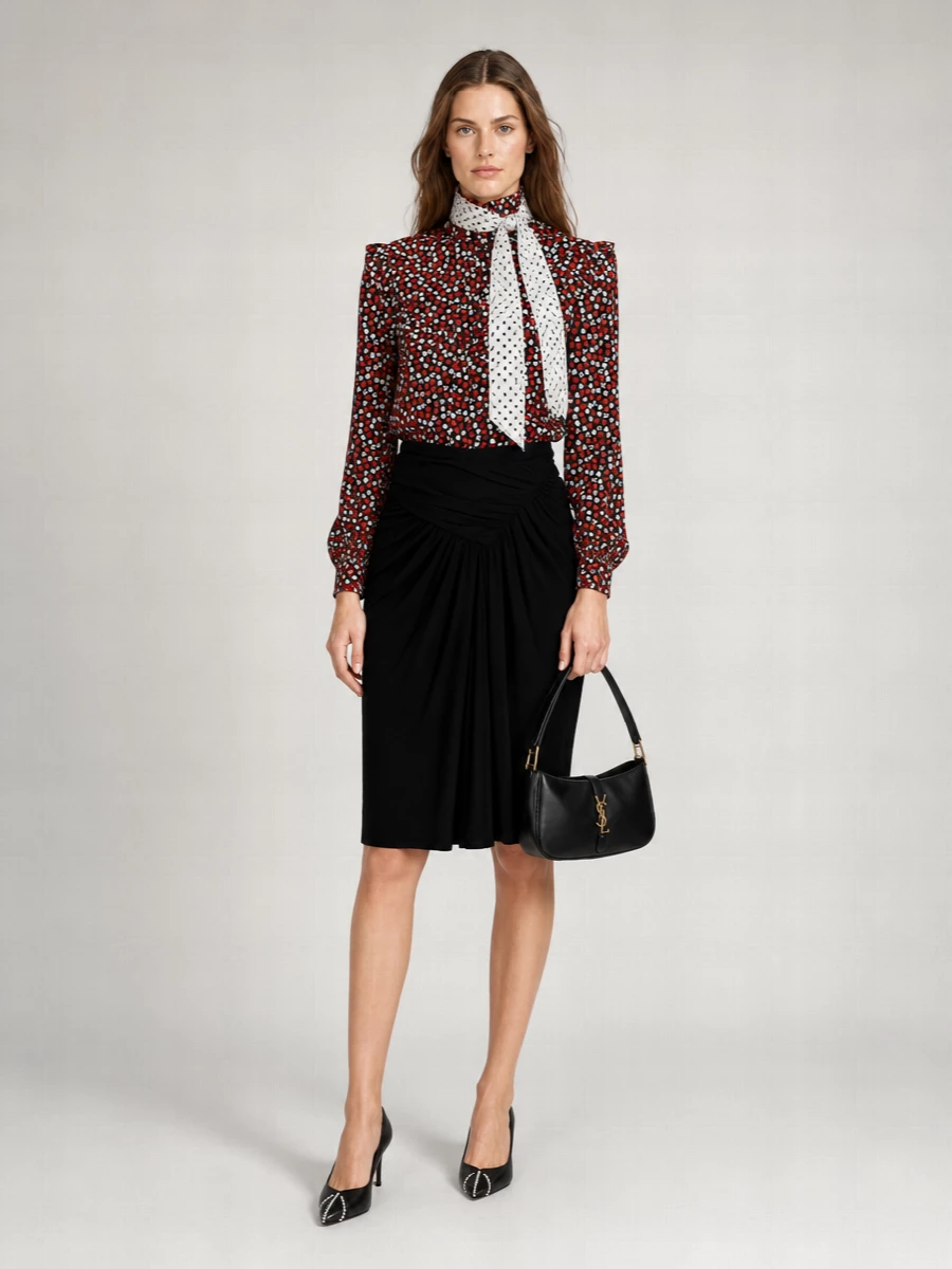 Saint Laurent stand collar blouse