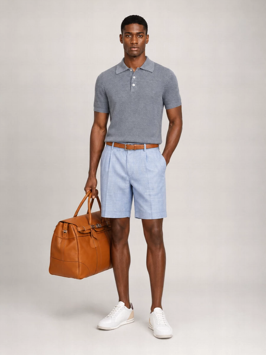 Brunello Cucinelli Half-Ribbed Polo Shirt