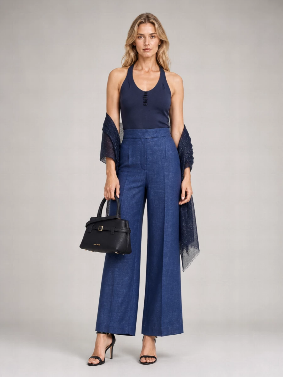 Emporio Armani Viscose V-Neck Sleeveless Top
