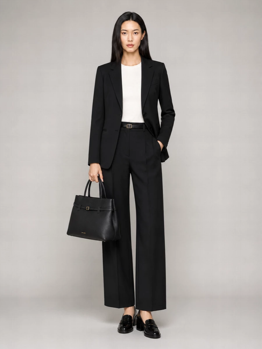 S Max Mara High-Rise Wide-Leg Suit Trousers