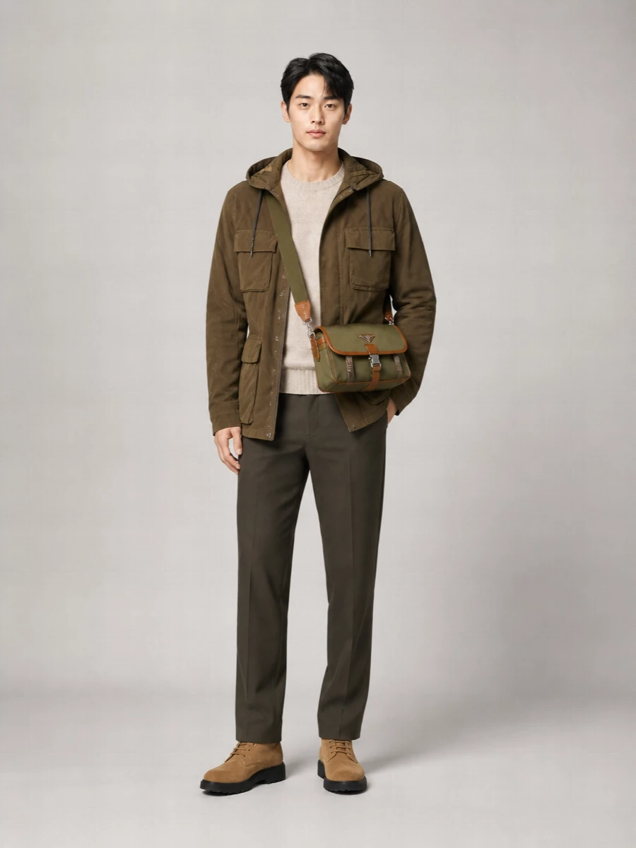 Herno Waxed Cotton Hooded Padded Parka