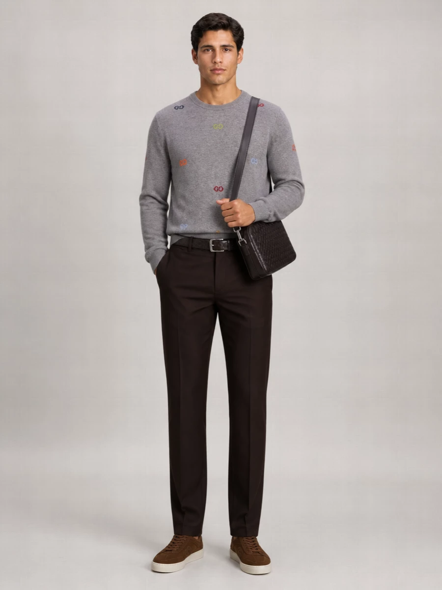 Gucci Cashmere Gg Intarsia Crew Neck Jumper