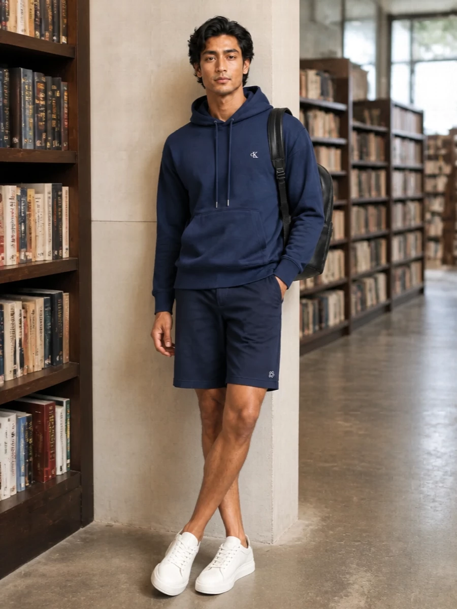 Calvin klein navy hoodie kenzo shorts sneakers