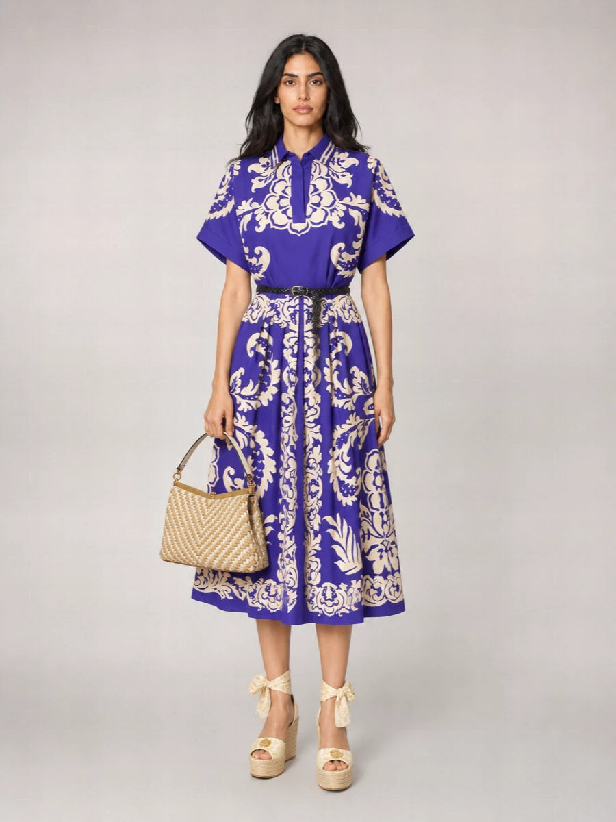 Etro Printed Cotton Midi Dress