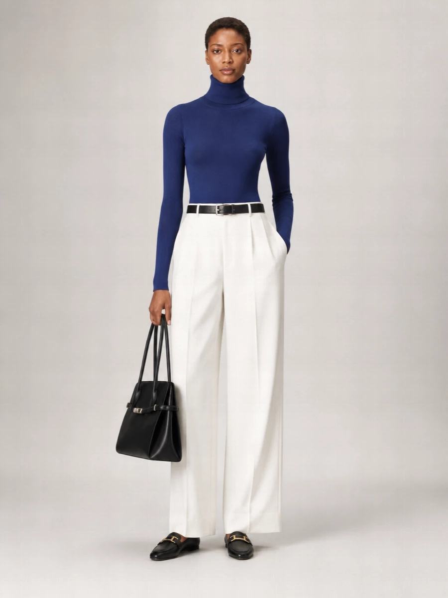 The Frankie Shop Silk Wool Crewneck Sweatshirt