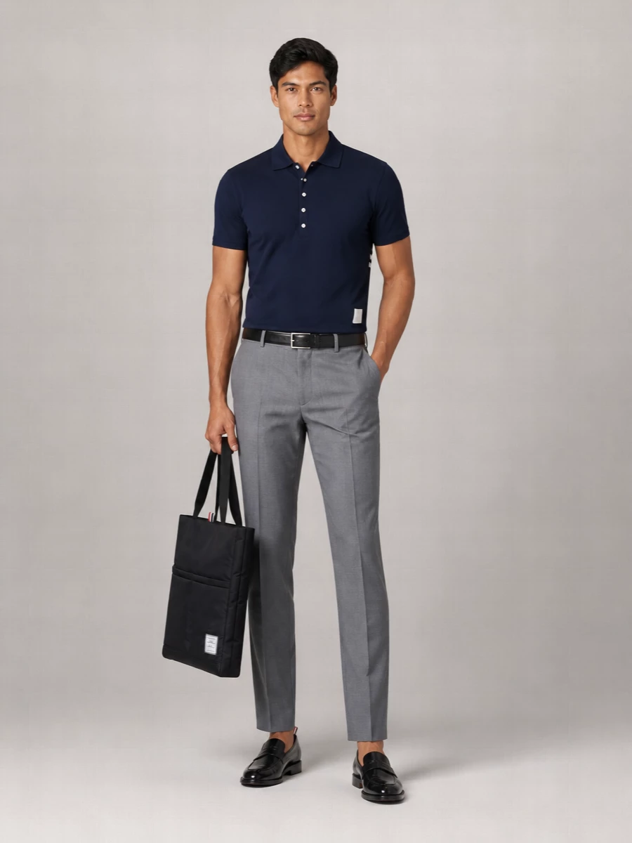 Thom Browne cotton short-sleeve piqué polo shirt