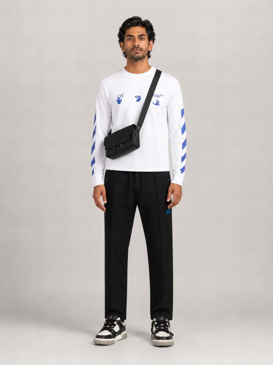 Off-White Cotton Oversized Long-Sleeve T-Shirt