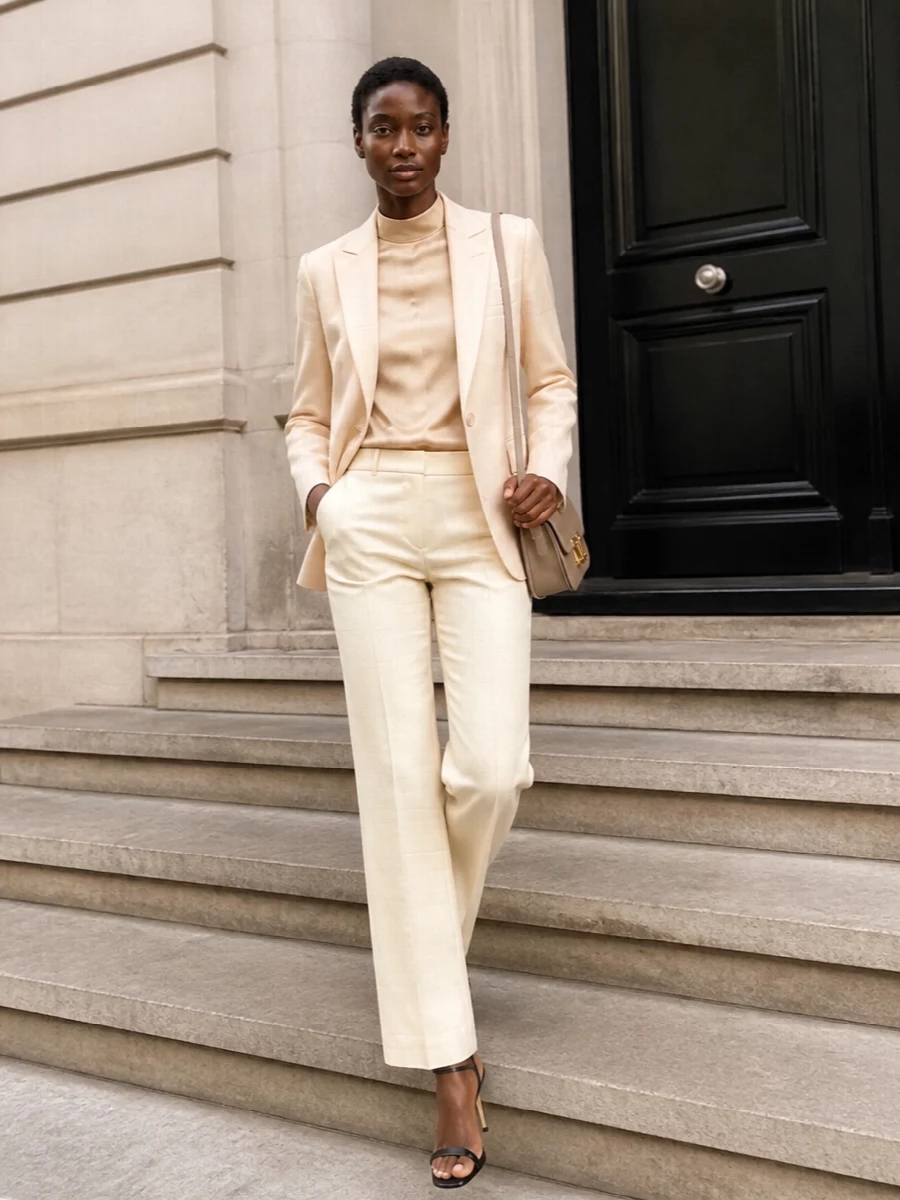 Tom ford neutral suiting cream blazer trousers