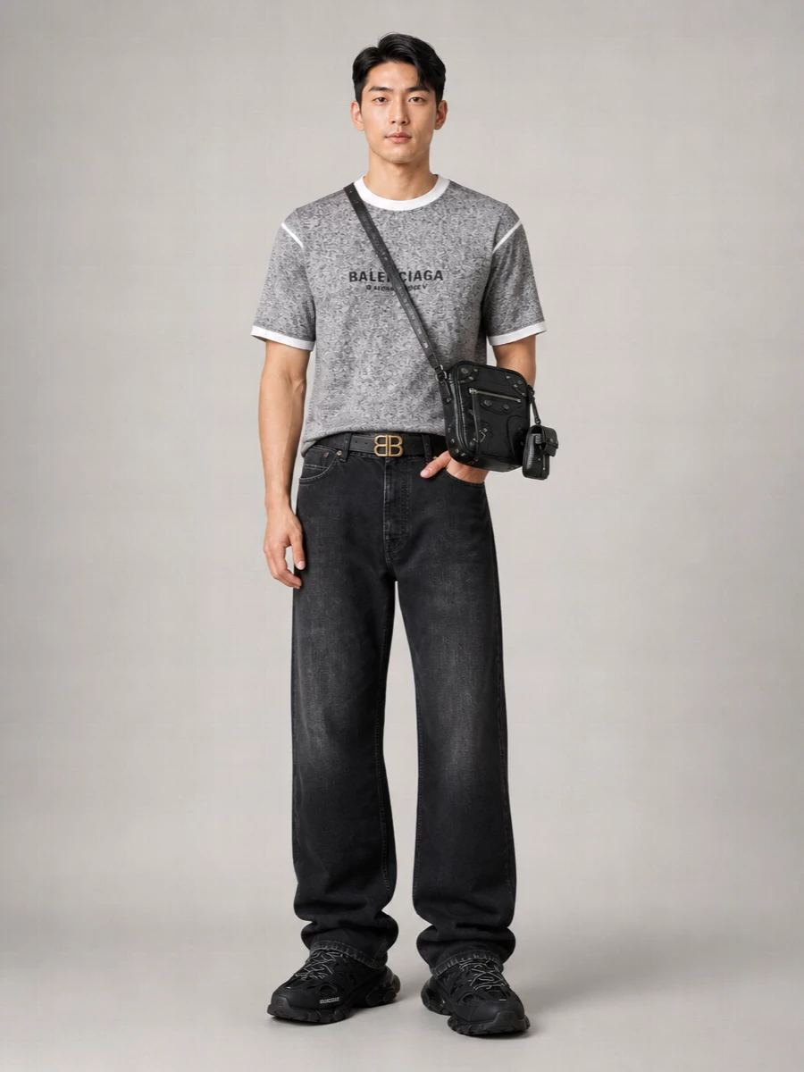 Balenciaga Cotton Mélange Oversized Short-Sleeve T-Shirt