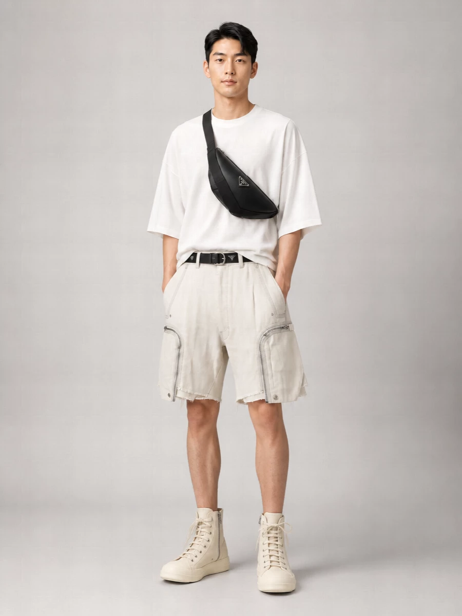 Rick Owens Drkshdw Cotton Cargo Shorts