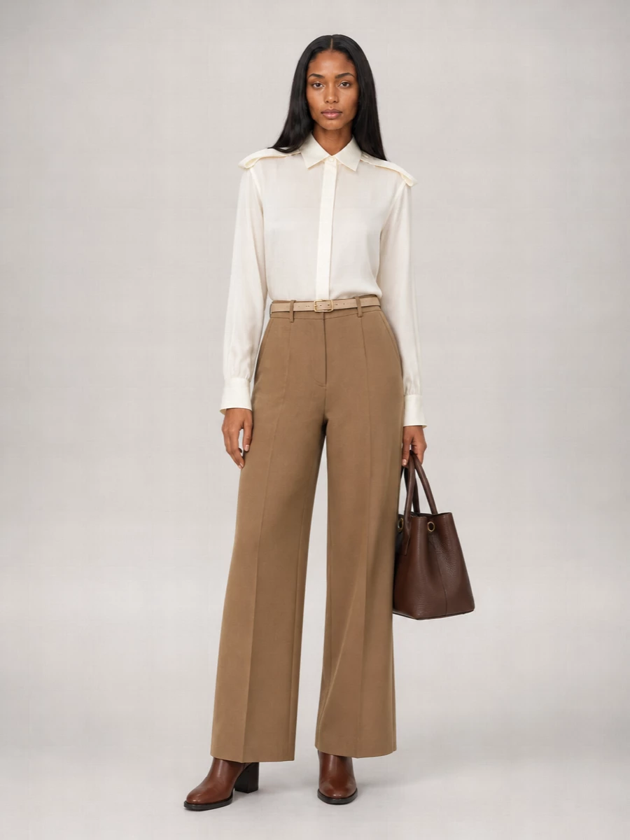 Burberry Wool Wide-Leg Trousers