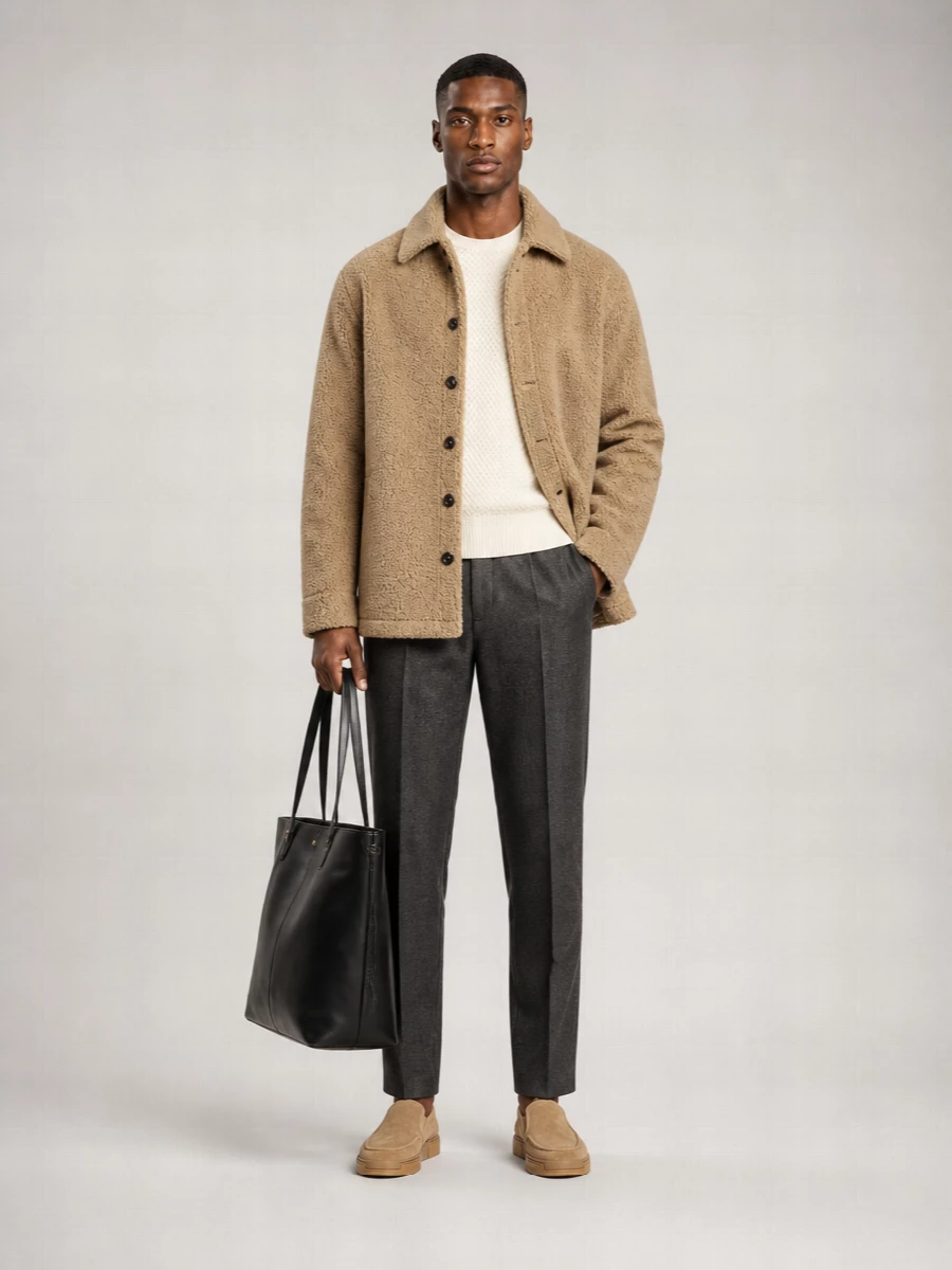 Dolce&Gabbana Lamb Leather Single Breasted Coat
