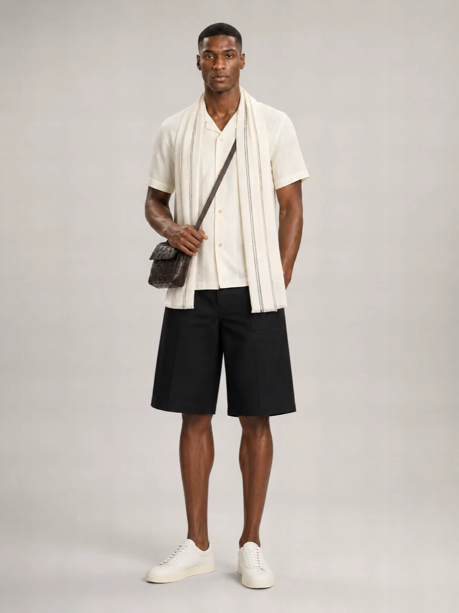 Studio Nicholson Linen Short-Sleeve Beach Shirt