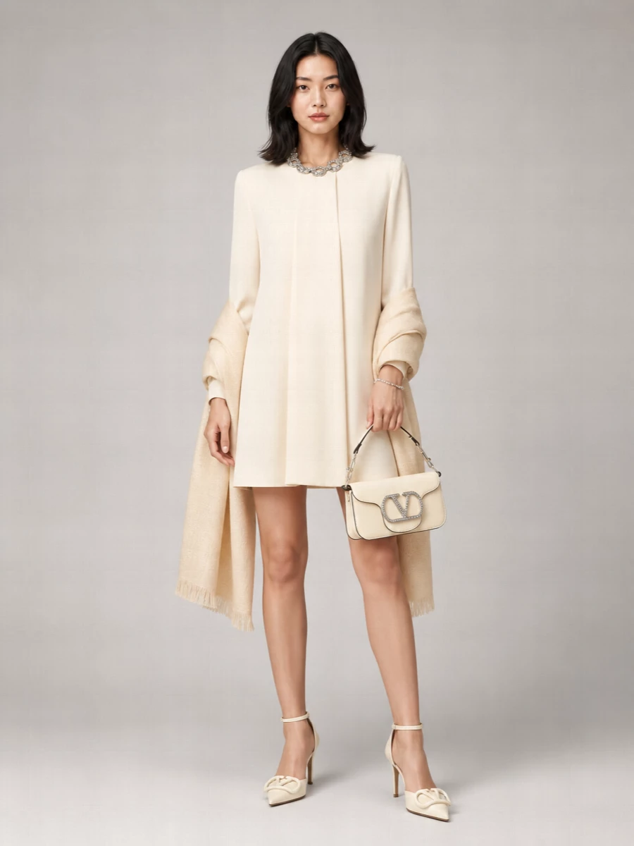 Valentino Garavani Silk Draped Mini Dress