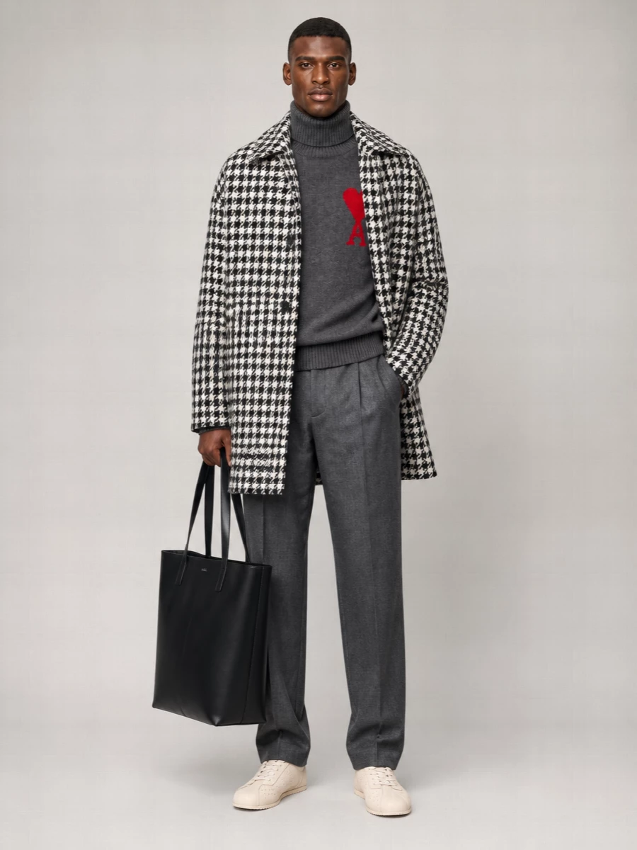 Ami Paris Single Breasted Coat