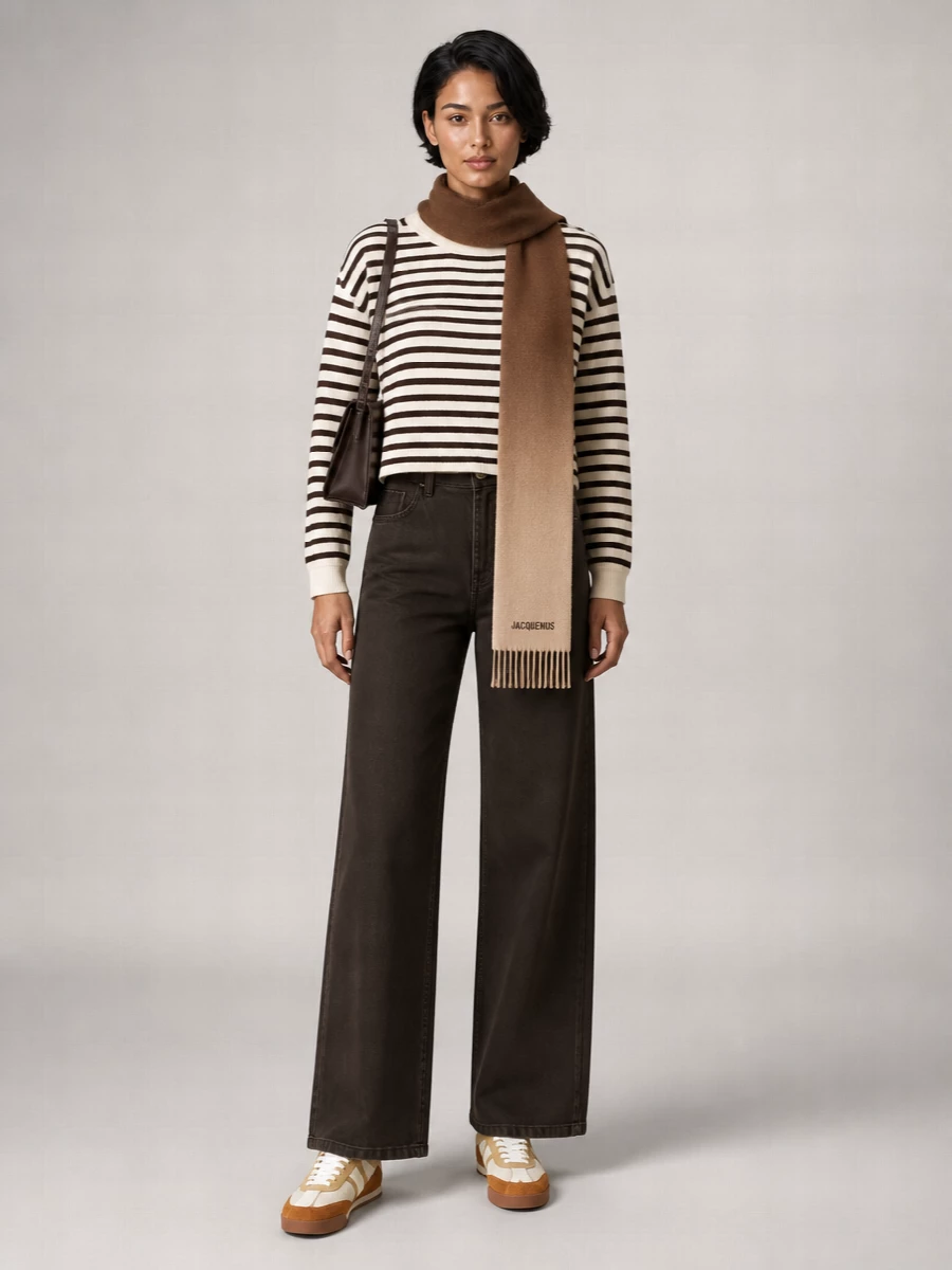 Closed Striped Ribbed Cashmere Sweater