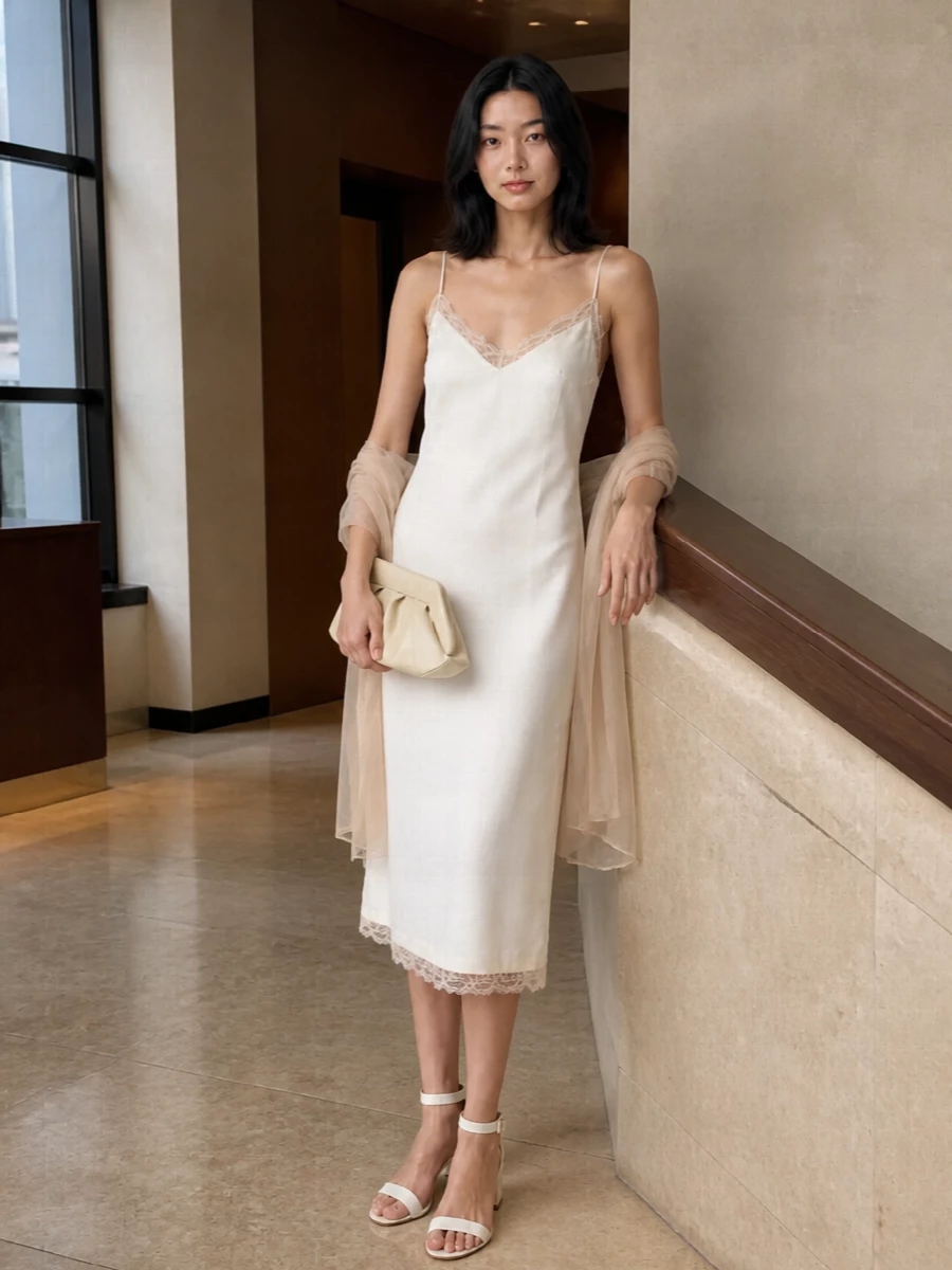 Rohe slip dress gianvito rossi sandals