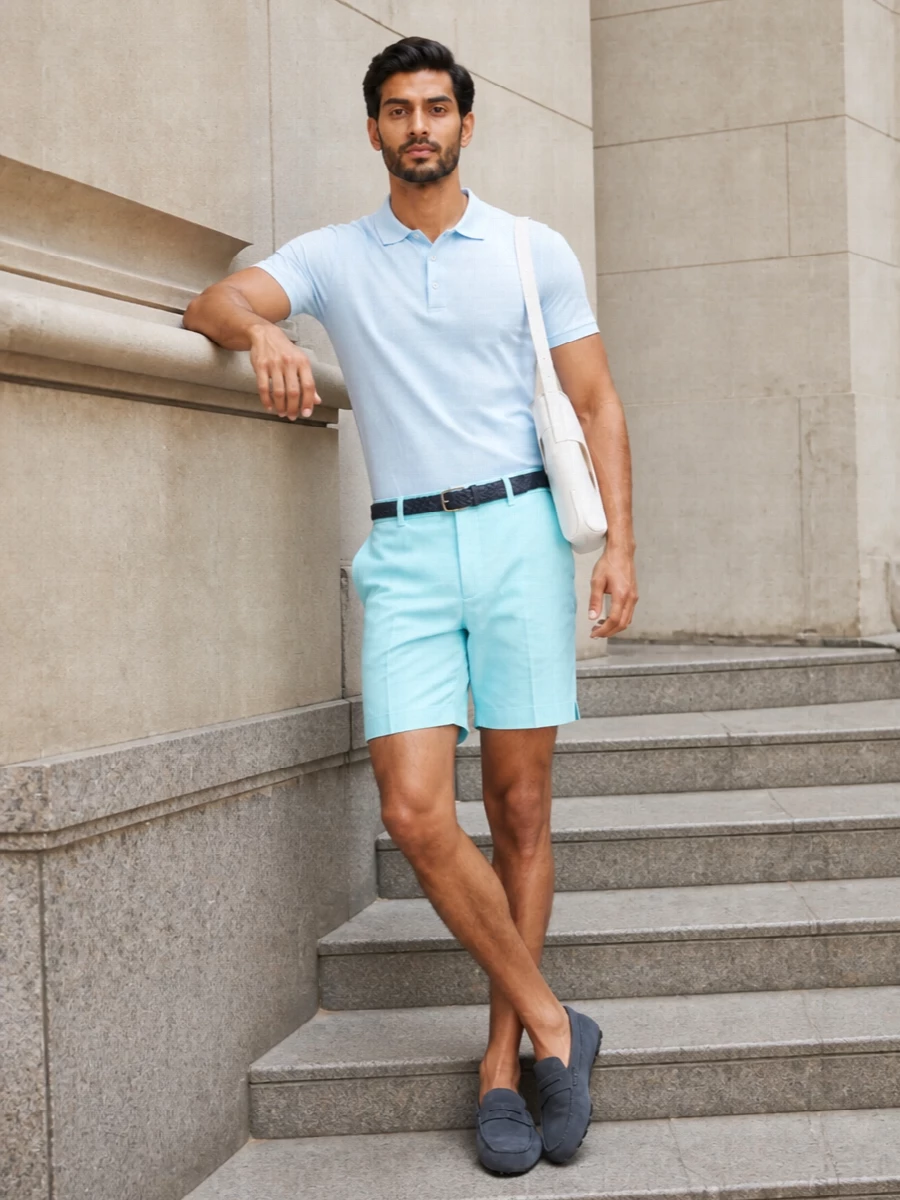 Tom ford powder blue polo outfit shorts