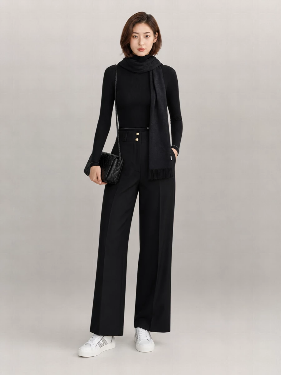 Moncler Ribbed Wool Turtleneck Top