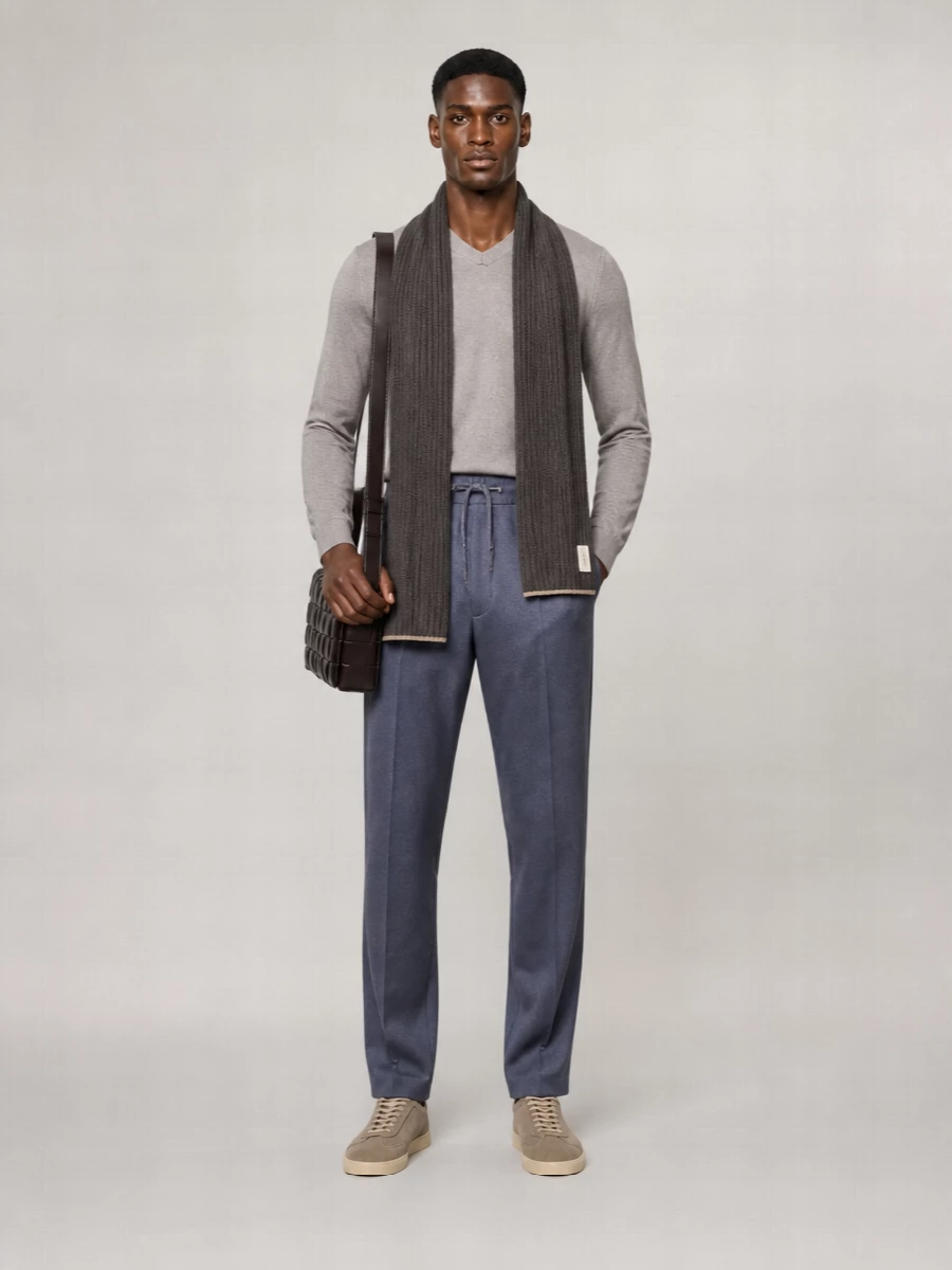 Brunello Cucinelli Ribbed Cashmere Scarf Two-Tone Profile
