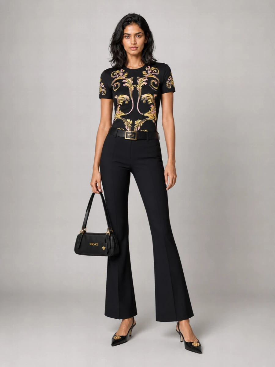 Versace Jeans Couture Cotton Ribbed Crew-Neck T-Shirt