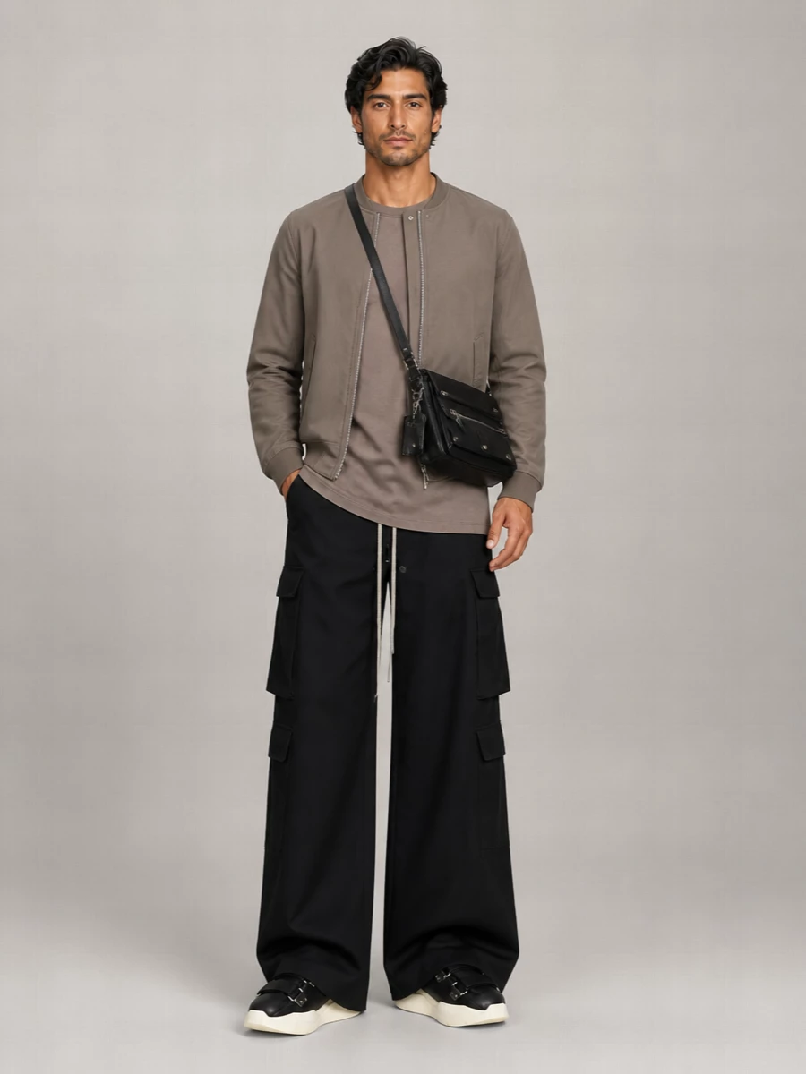 Rick Owens Lamb Leather Padded Bomber Jacket