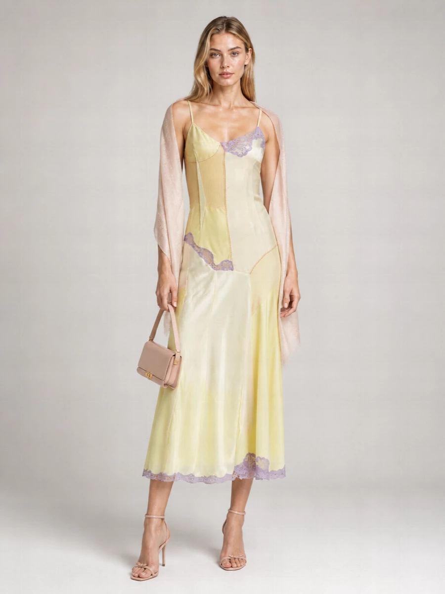 Sportmax Lace Panel Maxi Dress