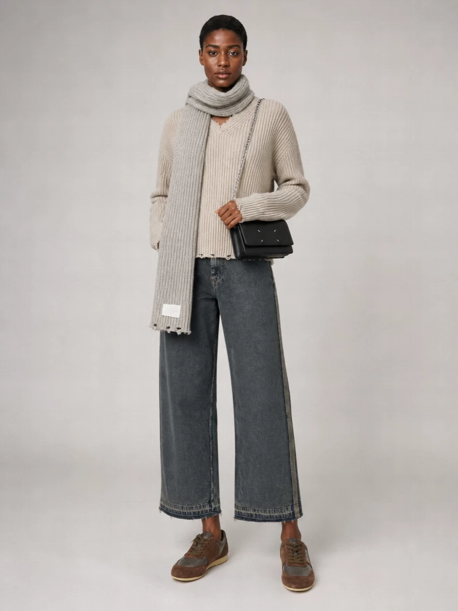Mm6 Maison Margiela Denim High-Rise Wide-Leg Jeans
