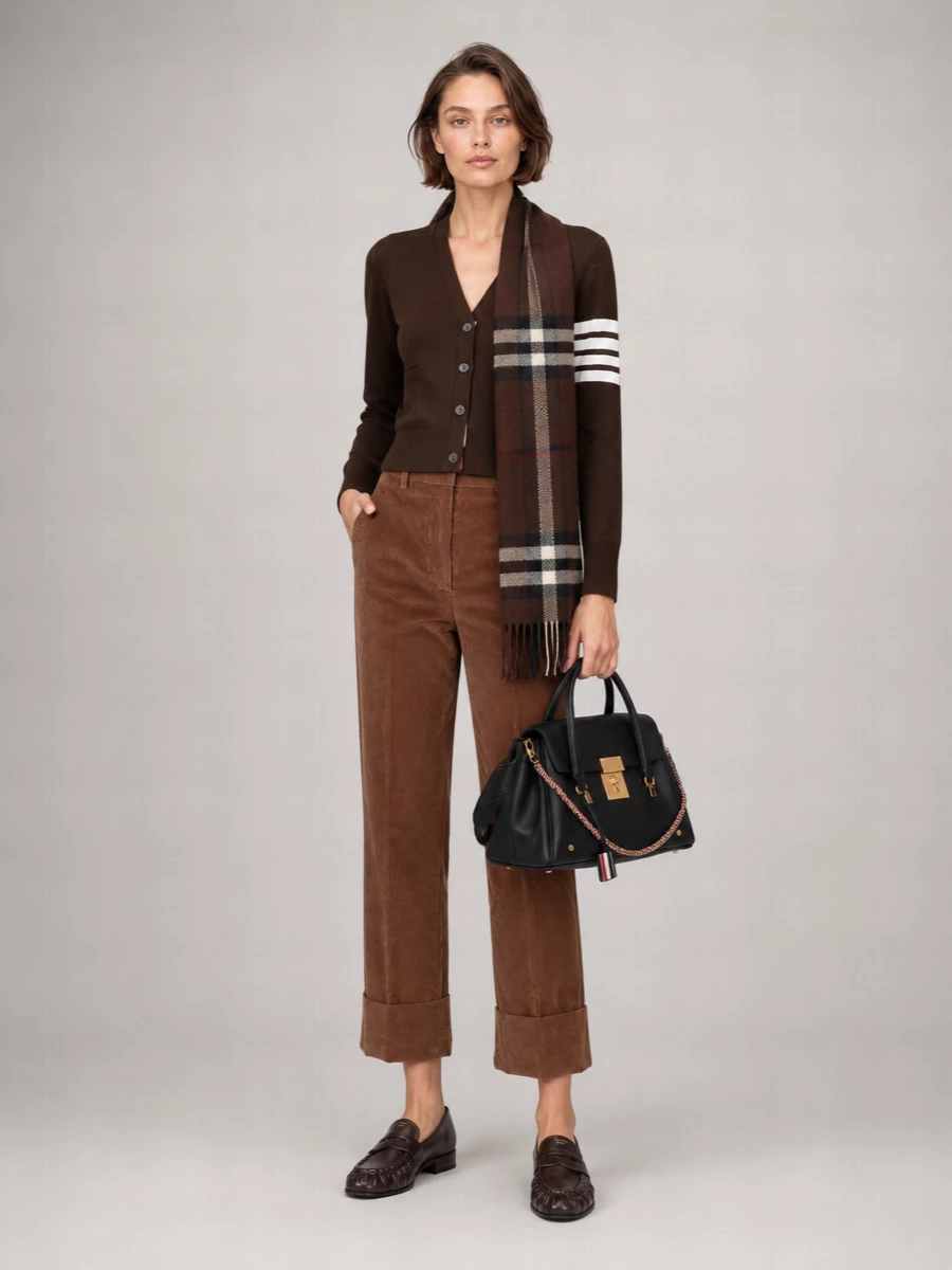 Thom Browne Virgin Wool Crewneck Fitted Jacket