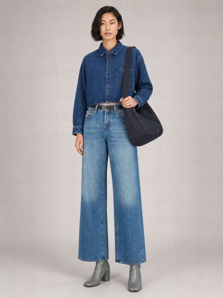 7 For All Mankind Denim Wide-Leg Jeans