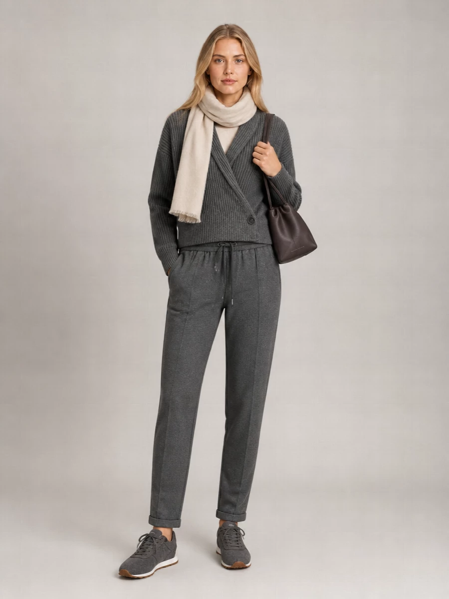Brunello Cucinelli Cotton High-Rise Flared Cropped Track Joggers