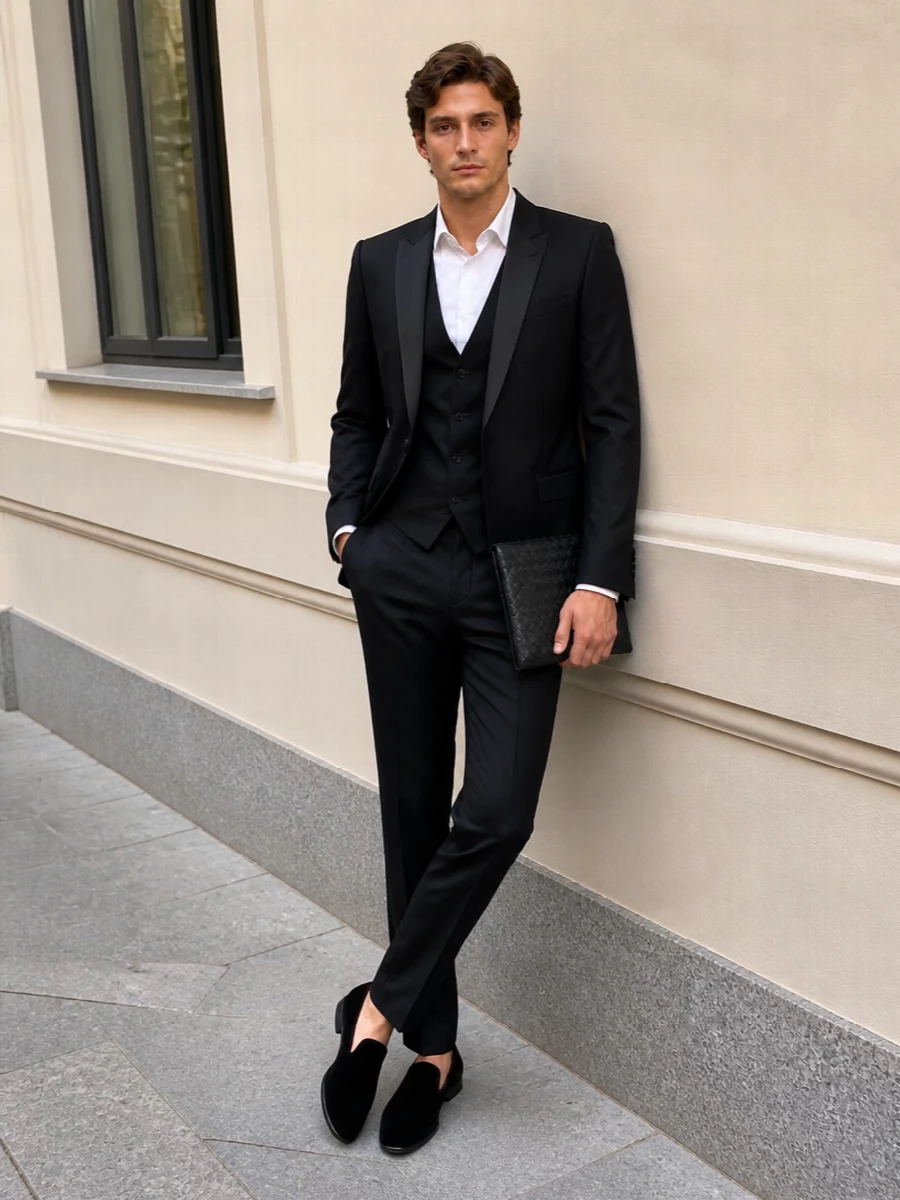 Dolce gabbana black tuxedo bottega clutch
