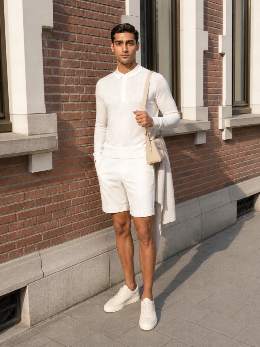 John smedley polo lardini shorts hogan sneakers