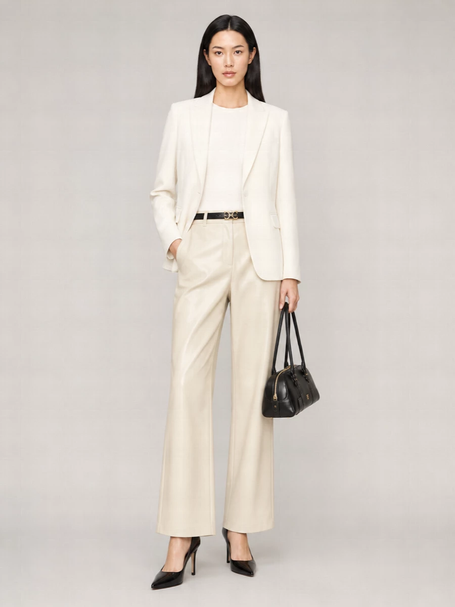 Pinko Faux Leather Balloon Trousers