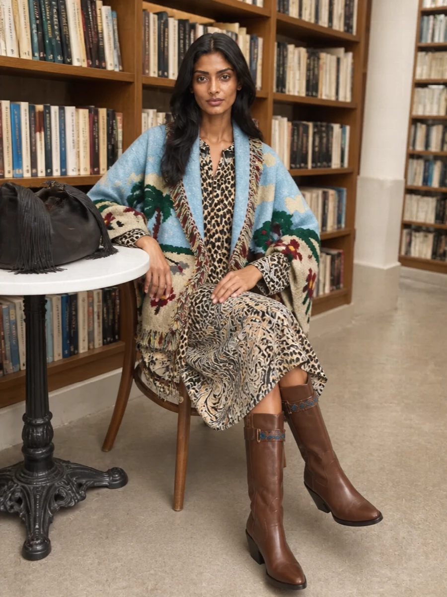 Alanui cardigan etro midi dress chloe boots