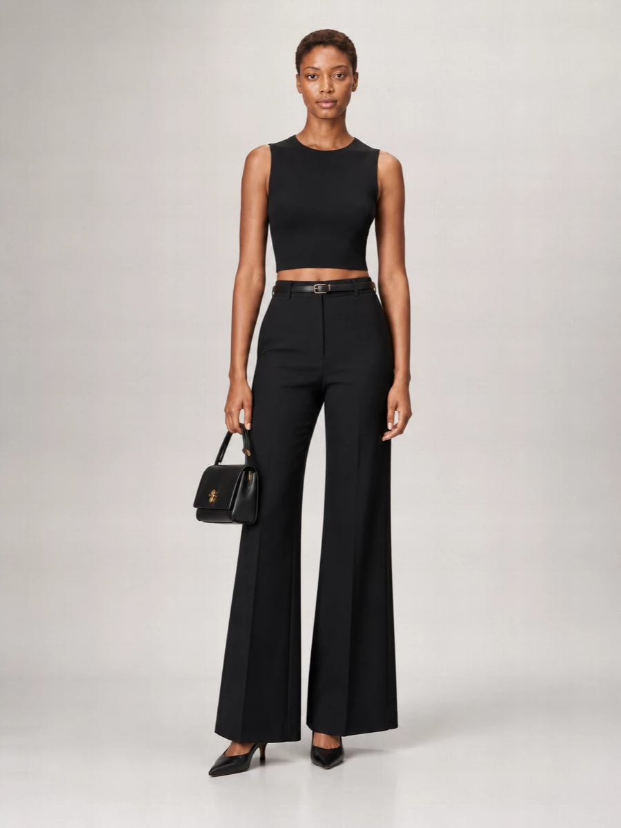 S Max Mara Short Sleeveless Round Neck Top 'Dazzy'