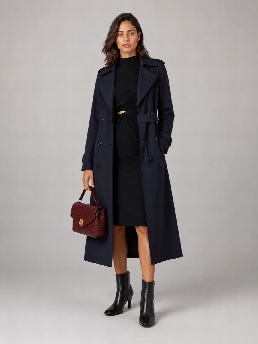 Bottega Veneta Belted Double-Breasted Wool Trench Coat