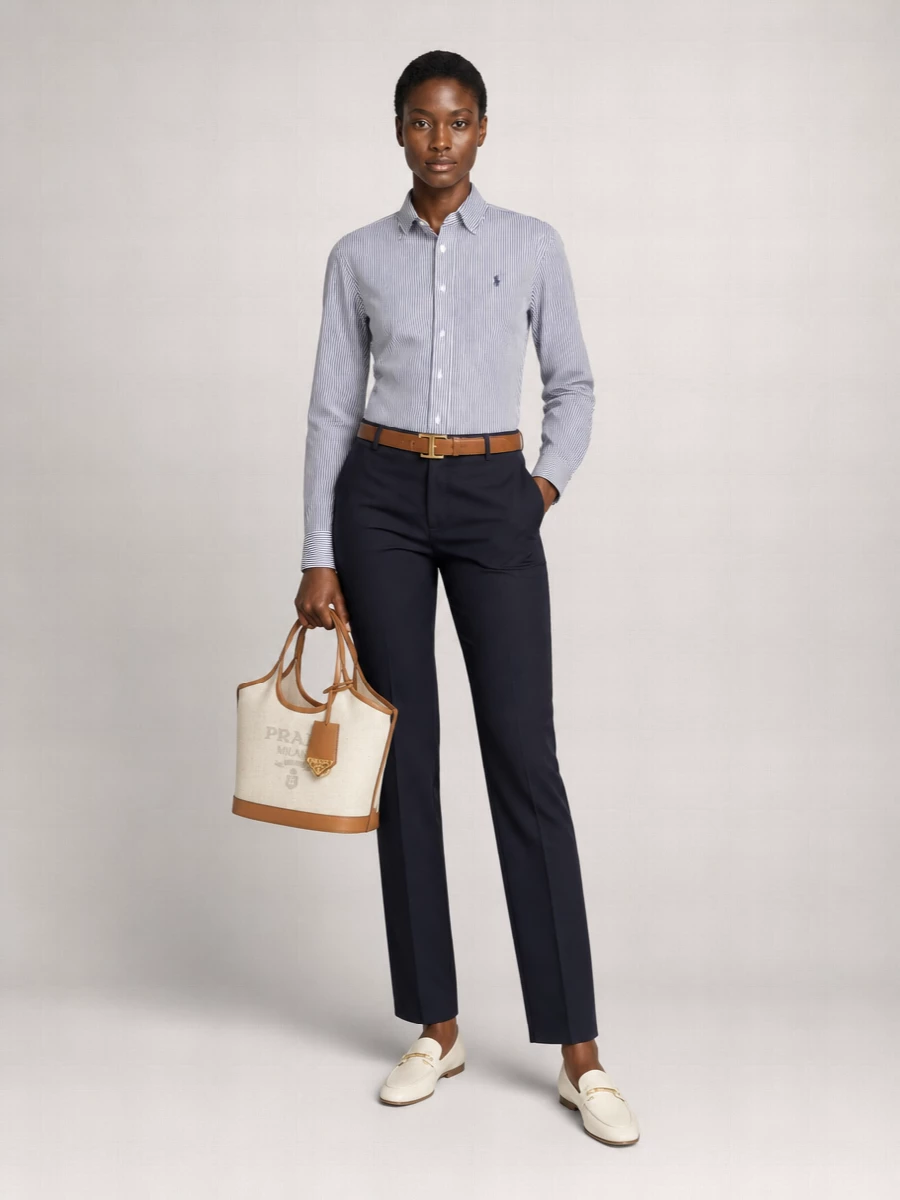 Polo Ralph Lauren Wool Mid-Rise Straight-Leg Ankle-Length Trousers