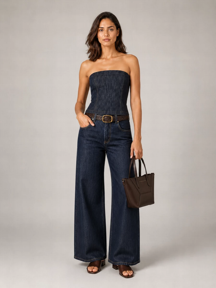 Brunello Cucinelli Wide-Leg Denim Trousers