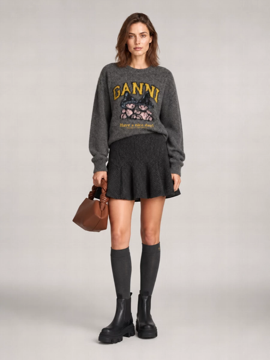 Ganni Leather Cleated Chelsea Boots
