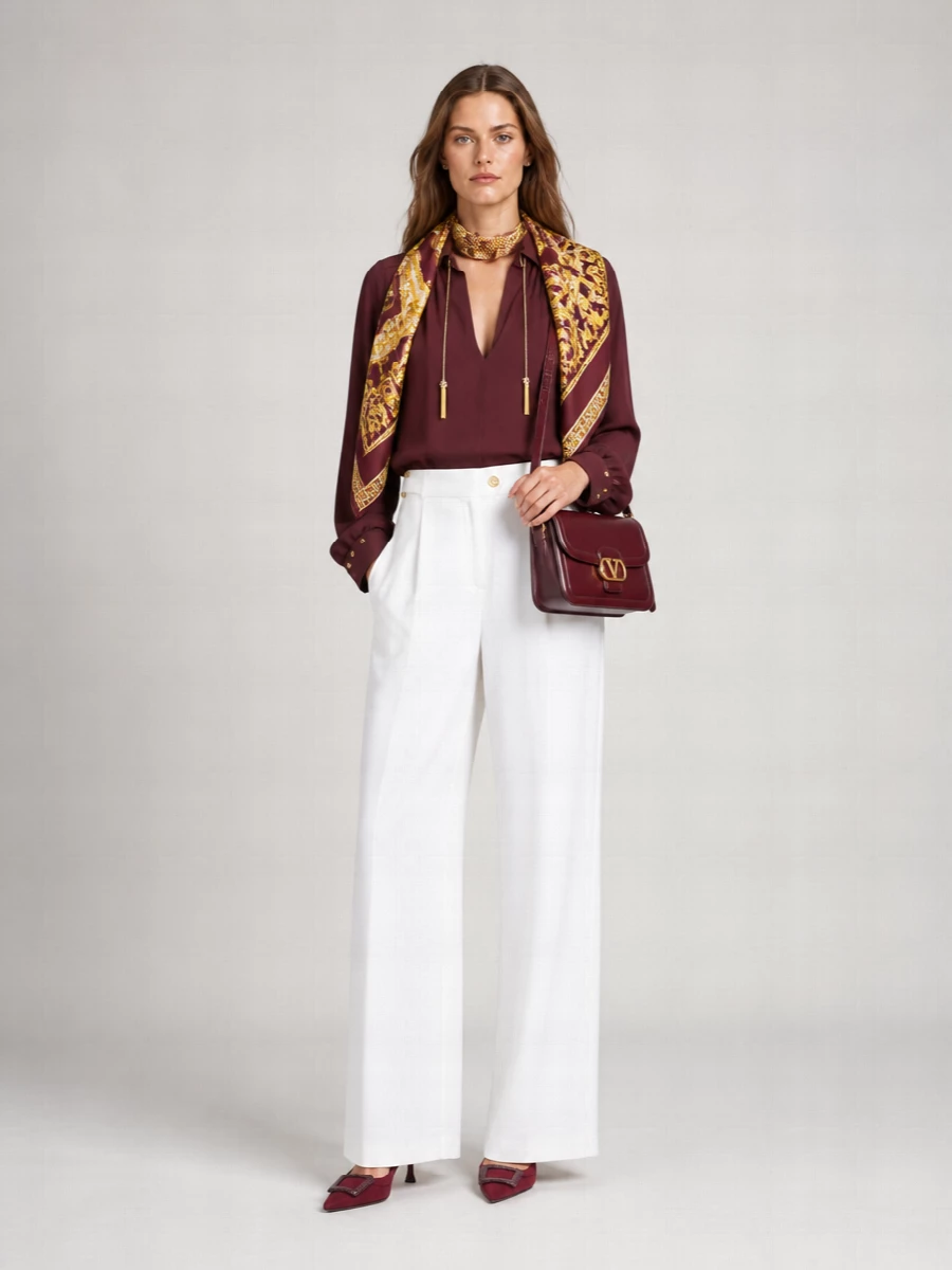 Elisabetta Franchi Viscose Long-Sleeve Blouse