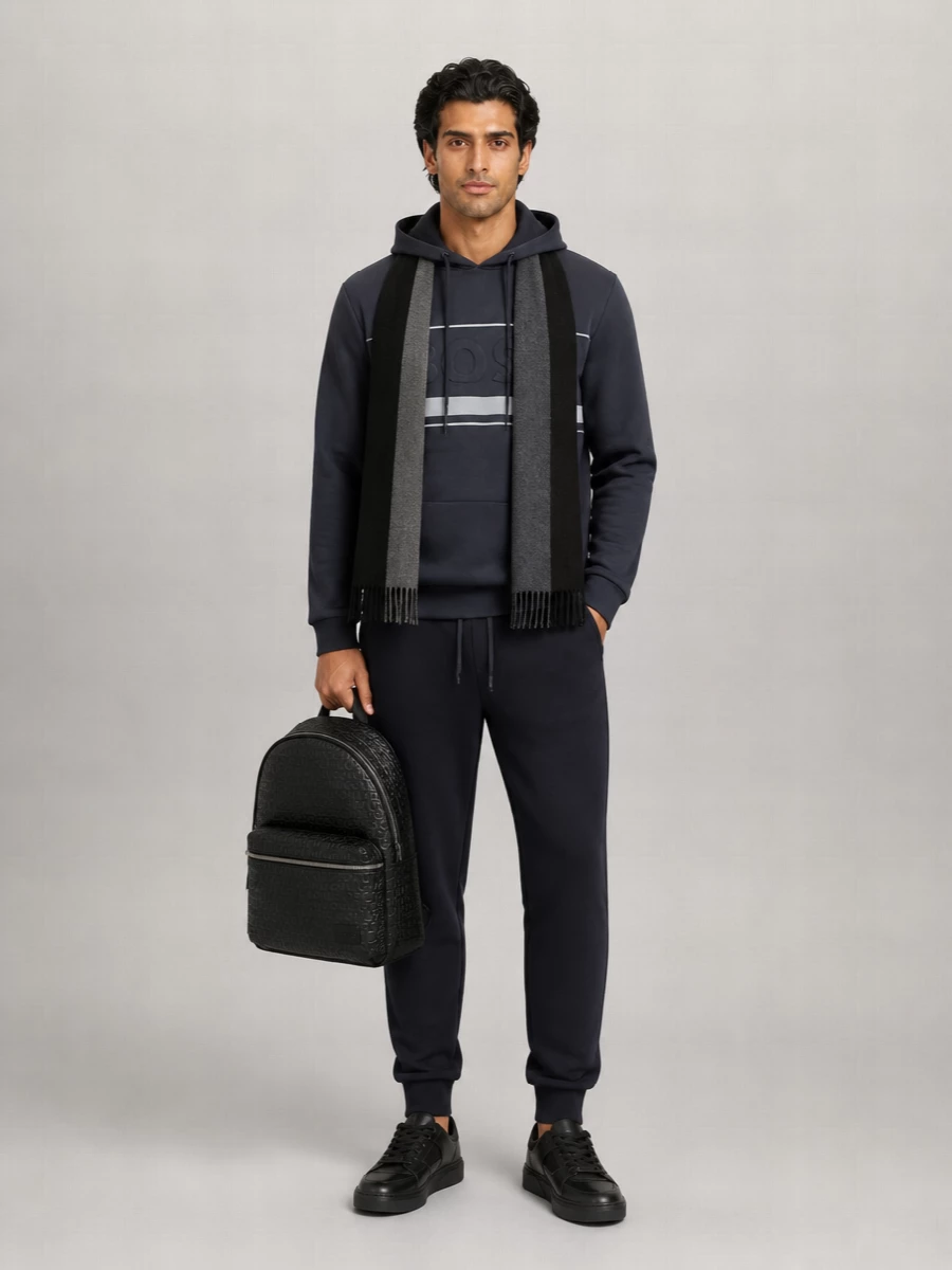 Boss Cotton-Blend Regular-Fit Hoodie