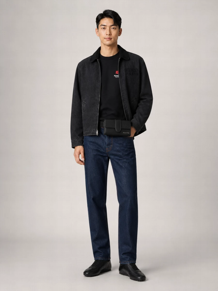 Kenzo Denim Sherpa-Collar Lightweight Jacket