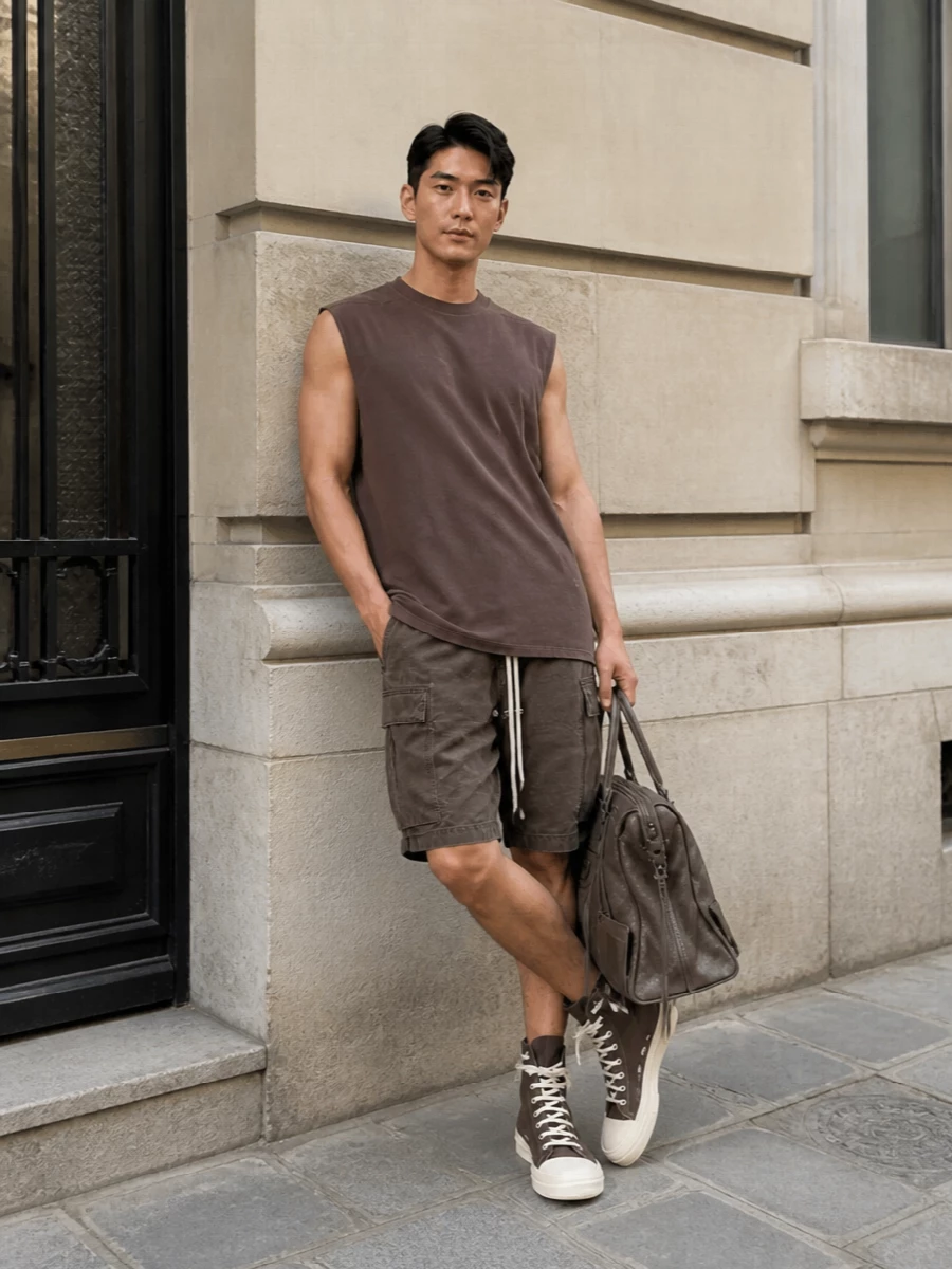Rick owens cargo shorts tank drkshdw high tops