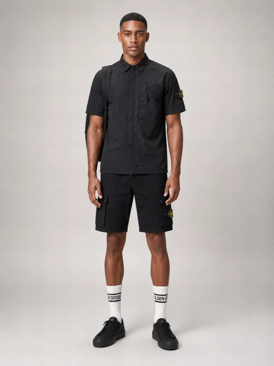 Stone Island Cotton Bermuda Cargo Shorts