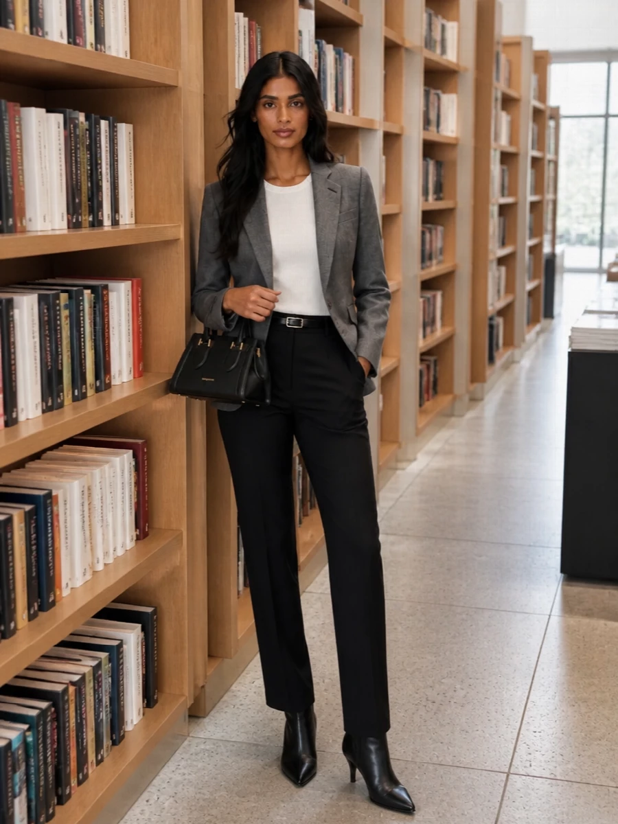Alexander mcqueen grey blazer black trousers