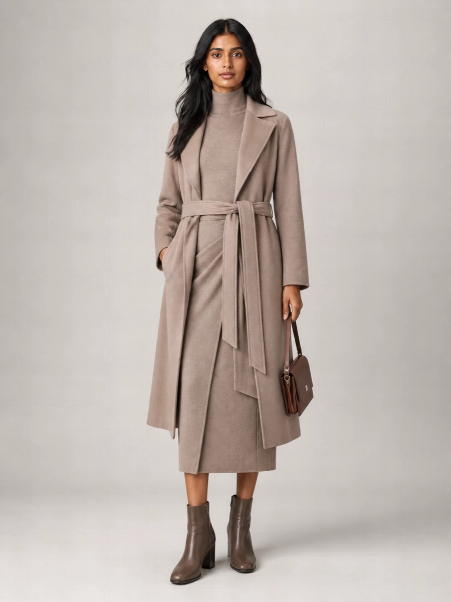 S Max Mara Virgin Wool Belted Coat