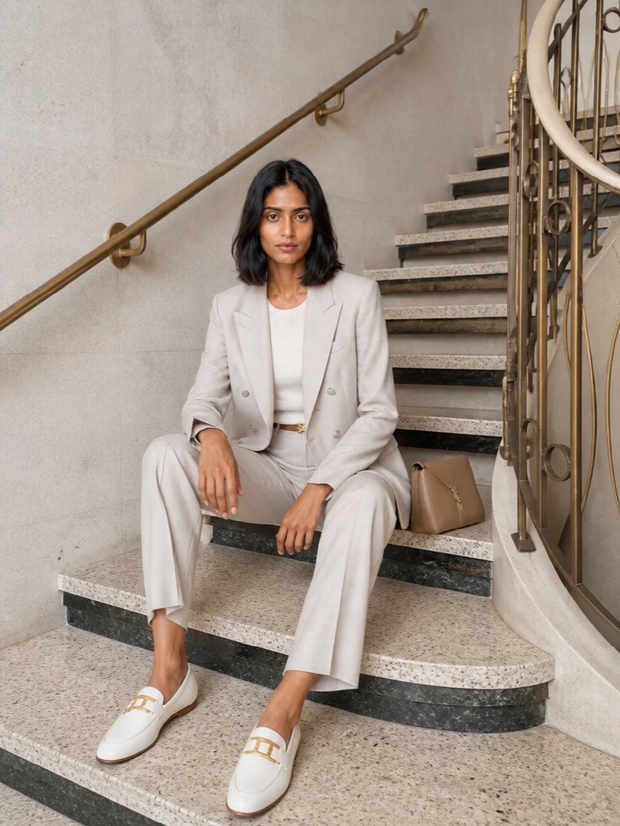 Tagliatore beige blazer neutral tailored trousers