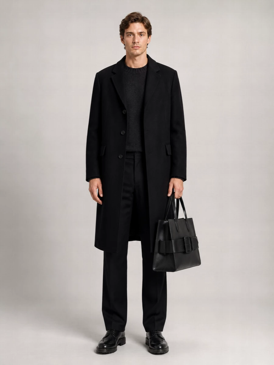 Dunst cashmere single breasted coat