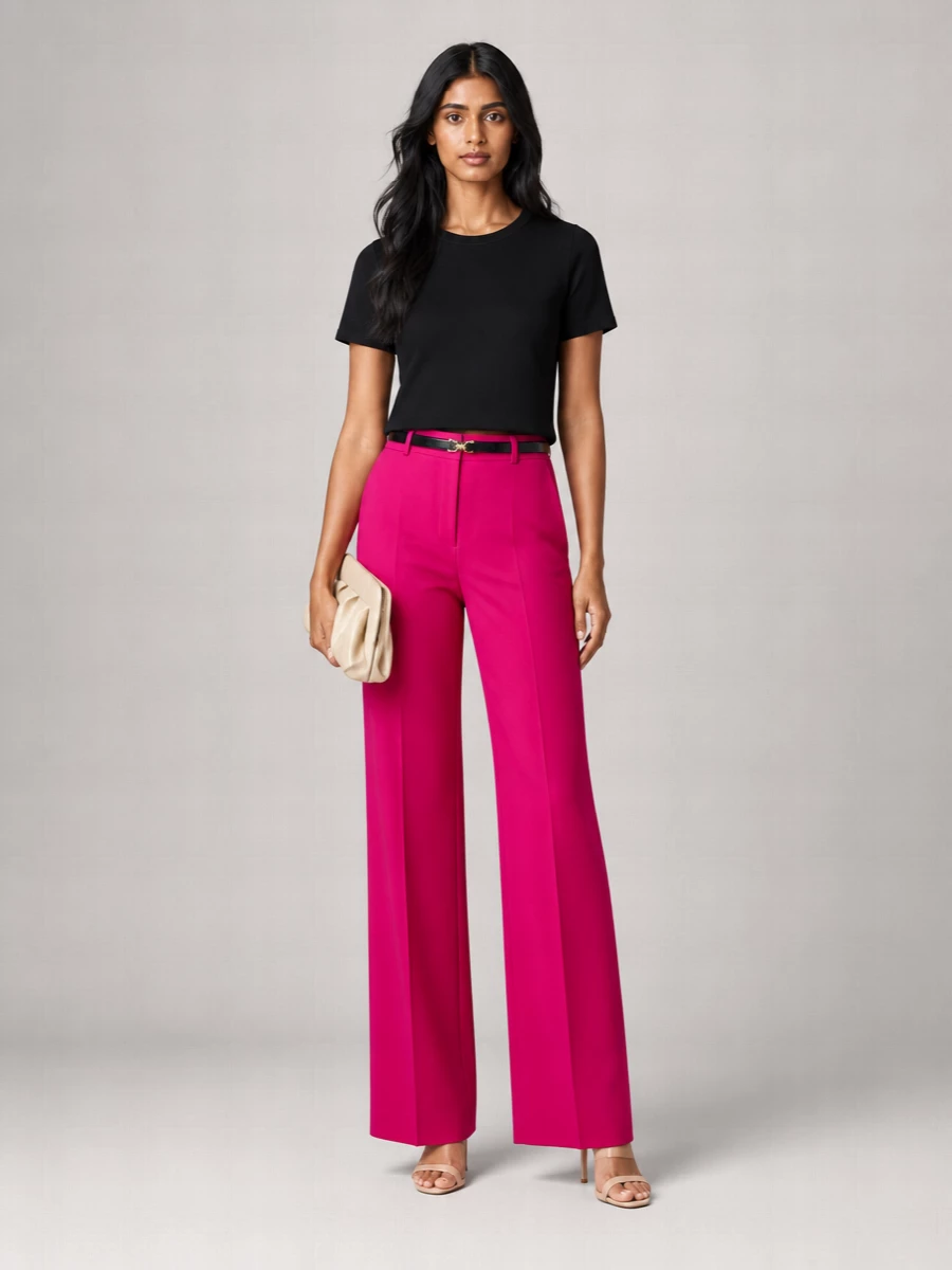 Parosh Polyester Wide-Leg Trousers